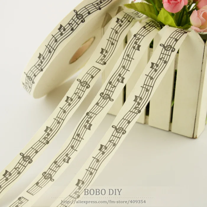 Mini.order is $5 (mix order)cloths sewing tape2.5CM width Zakka cotton ribbons music note label BOBO DIY accessory free shipping|label sewing|zakka