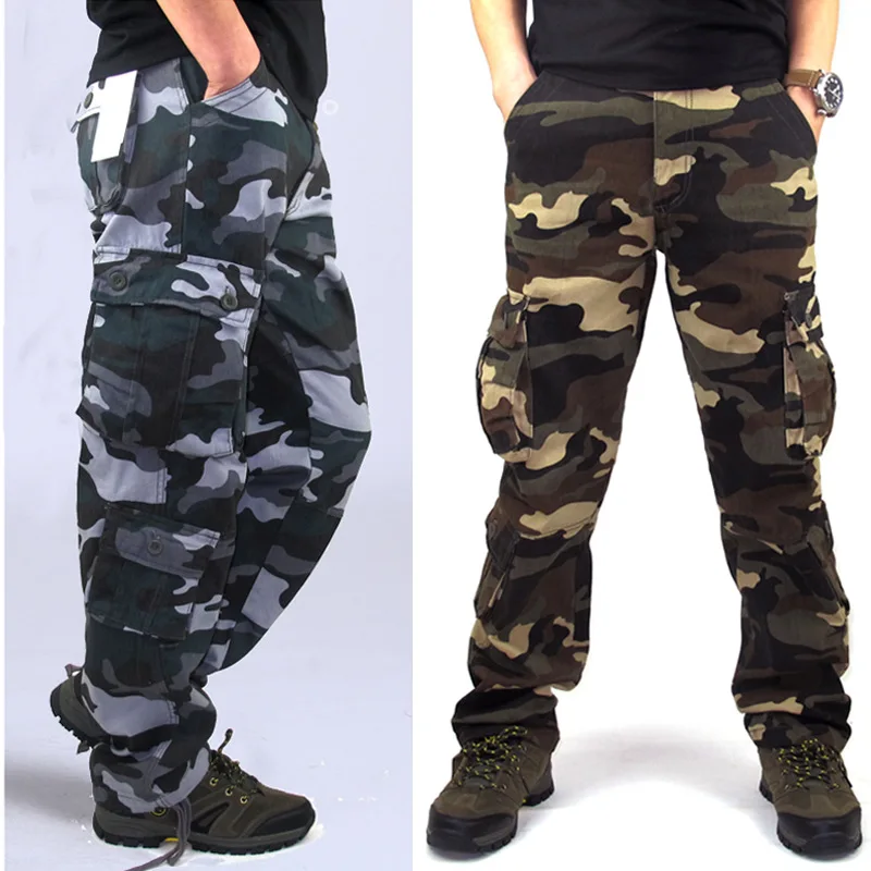 

Fashion Men's Casual Trousers Camouflage Menswear Cargo Pants Overalls Multiple Pockets Mens Pants Trouser Baggy Pant