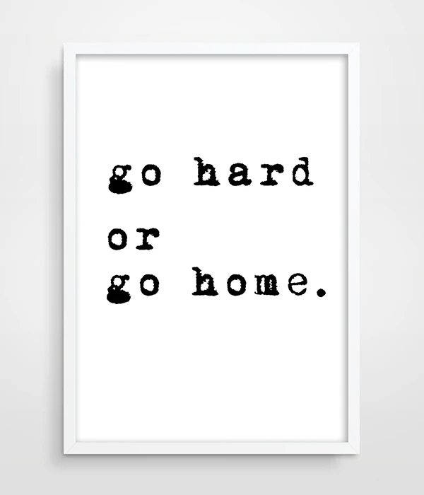 Картина на холсте Go Hard или Home Мотивирующий занятия фитнесом художественный