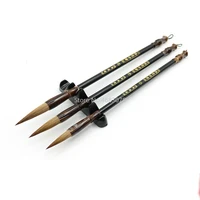 3pcsset exquisite chinese calligraphy brush pen brown weasel wool hair artist writing drawing brush for student school supplies