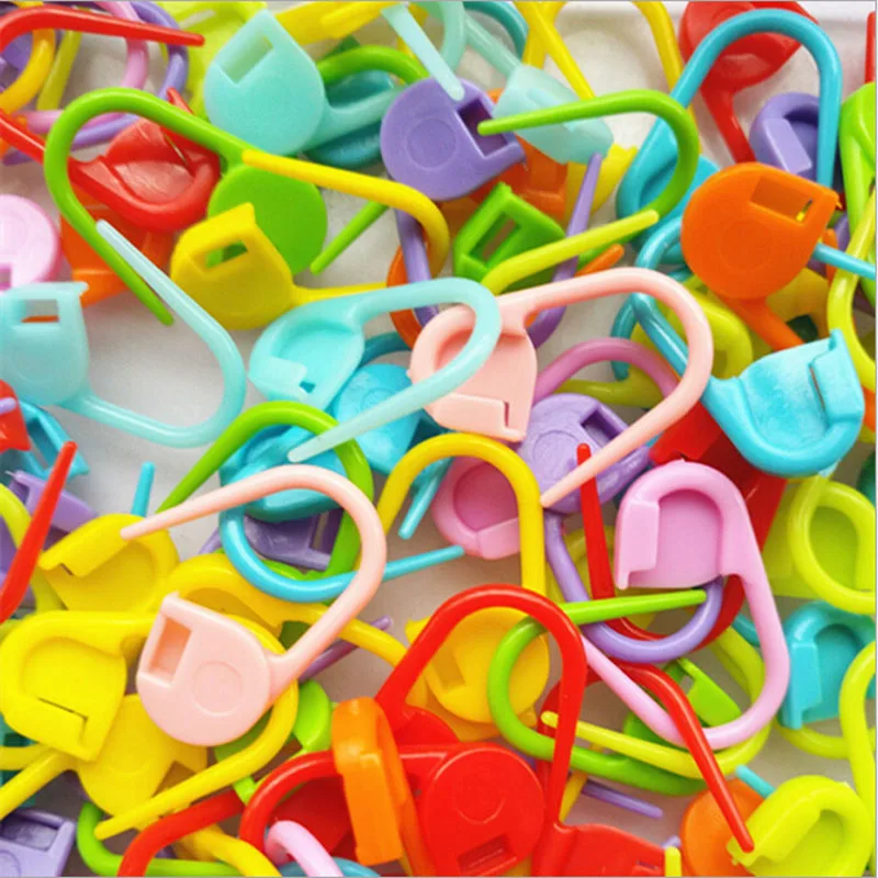 100 шт. Пластик Малый Булавки Цвет Марк Пряжка Вязание иглы Клип Ремесло крючком