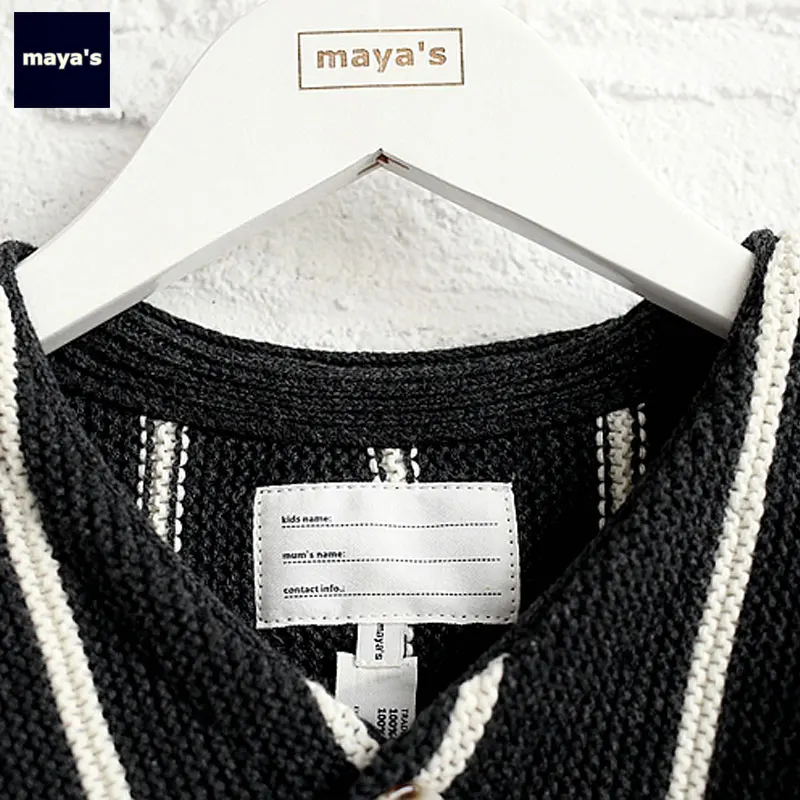 Mayas/Детская Трикотажная хлопковая дышащая куртка в полоску Детский темно серый и