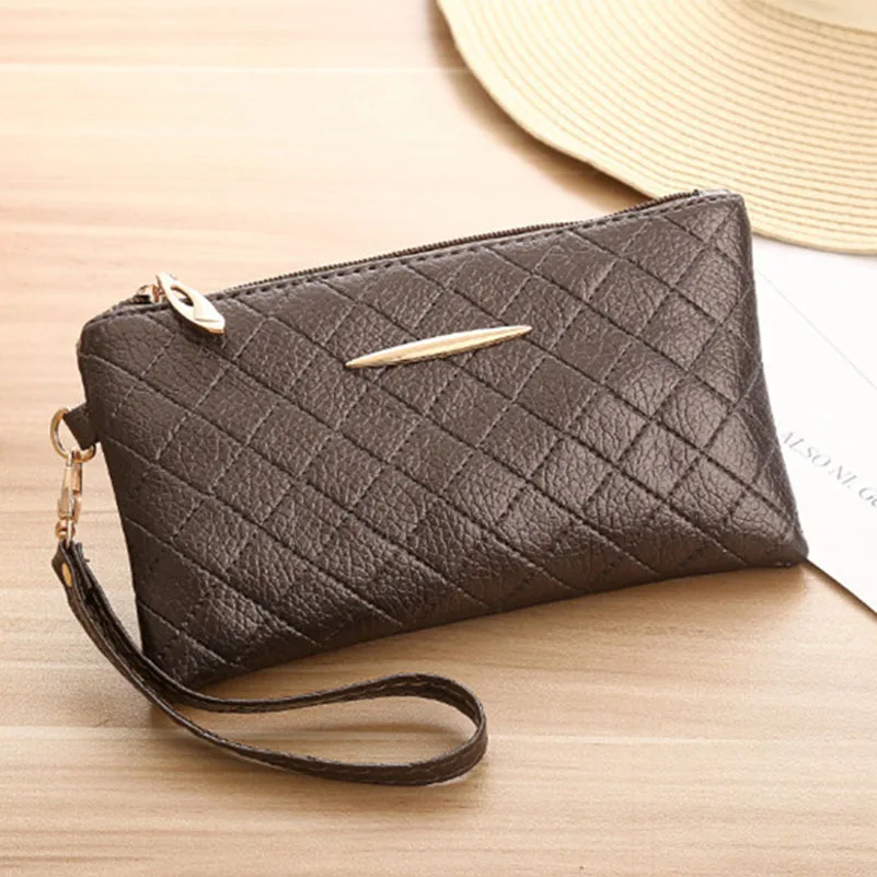 Модный длинный Дамский кошелек из мягкой искусственной кожи клатч на молнии для