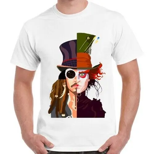 Футболка с надписью Mad Hatter johny Depp Jack Sparrow для мужчин и женщин в стиле ретро крутая
