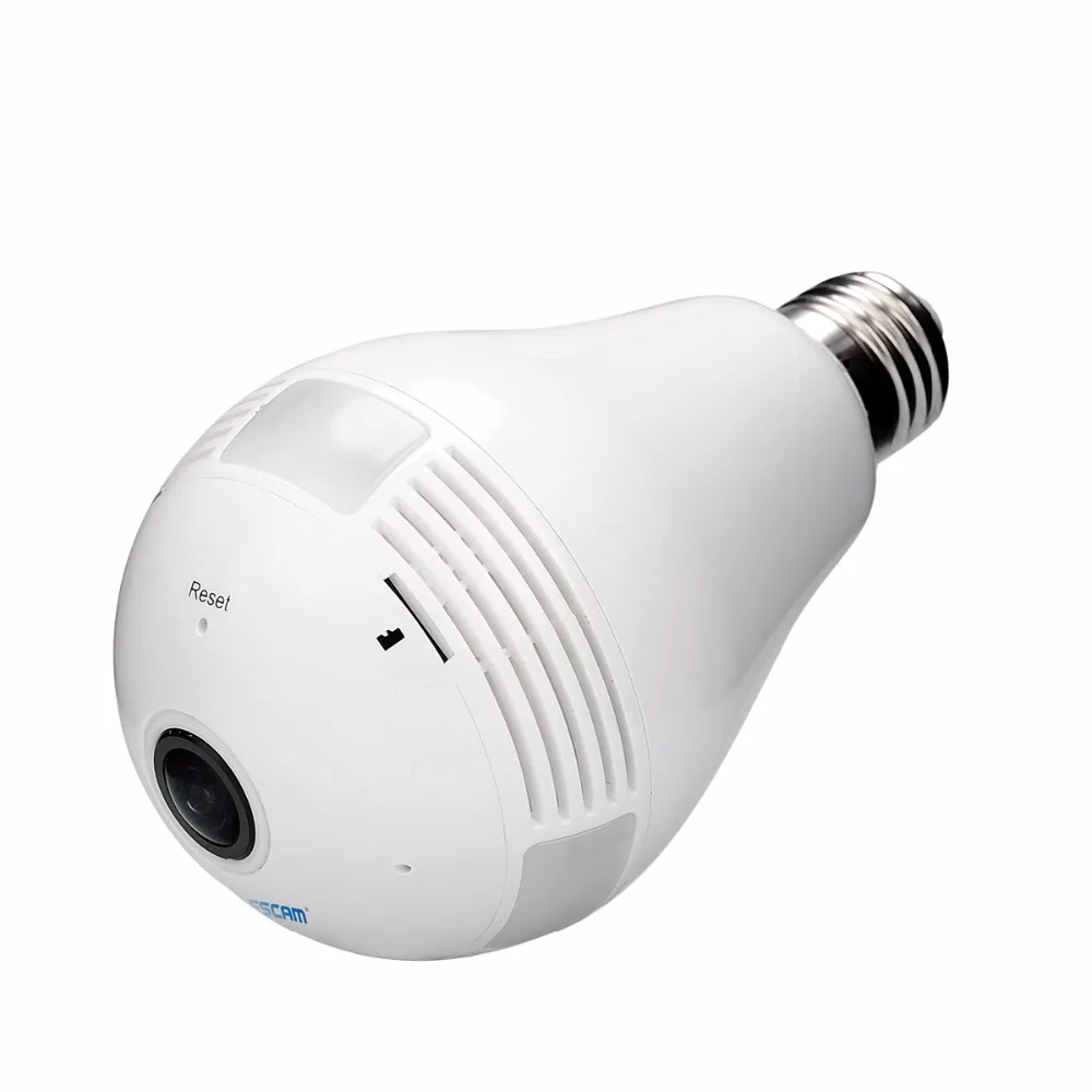 Escam Вт qp135 Тип лампы панорамный Wi-Fi ip-камера H.264 1.3mp беспроводная камера light control