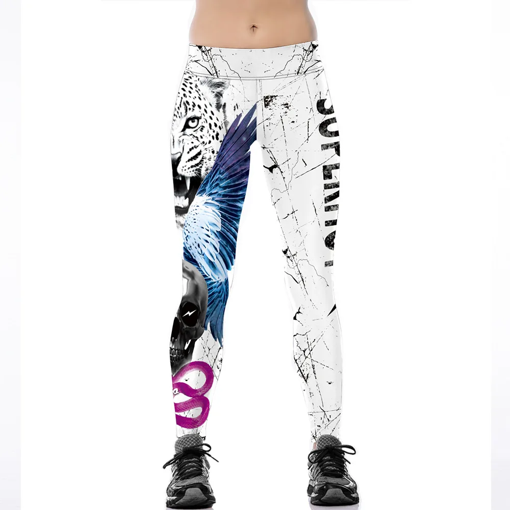 

Unisex 3D Digital Print Superhot Leopard and Skull Fitness Leggings Elastic Hiphop Party Pants Trousers Ropa Mujer