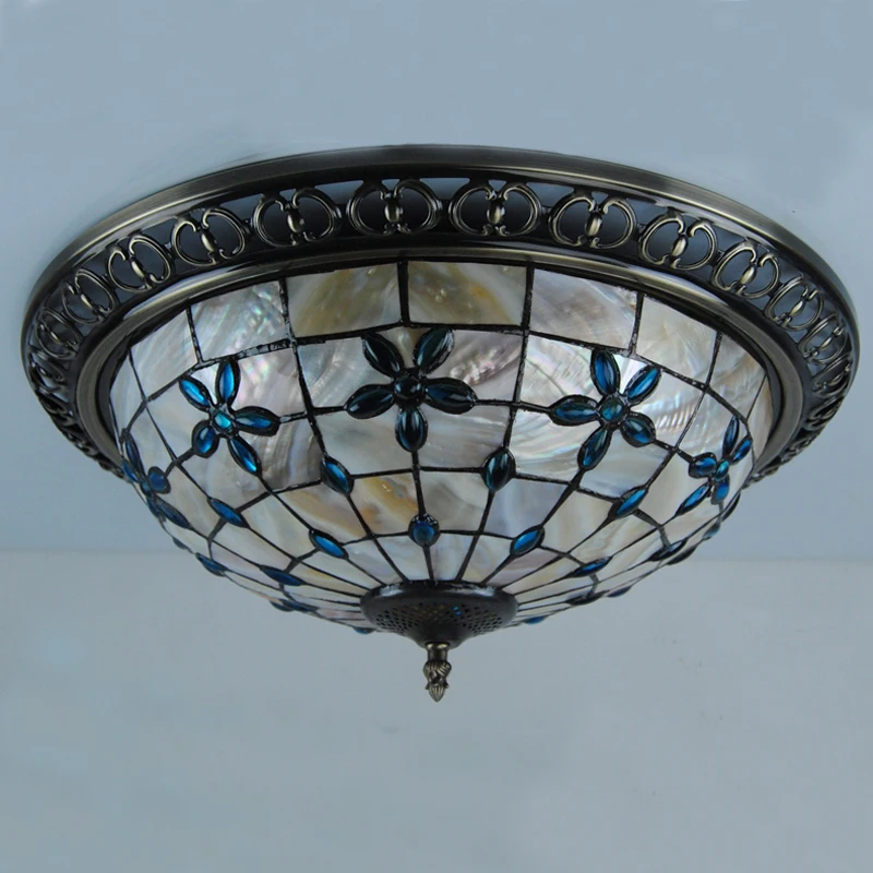 20 дюймов Ретро Тиффани цветок витражный корпус заподлицо лампа E26/E27 Европейский