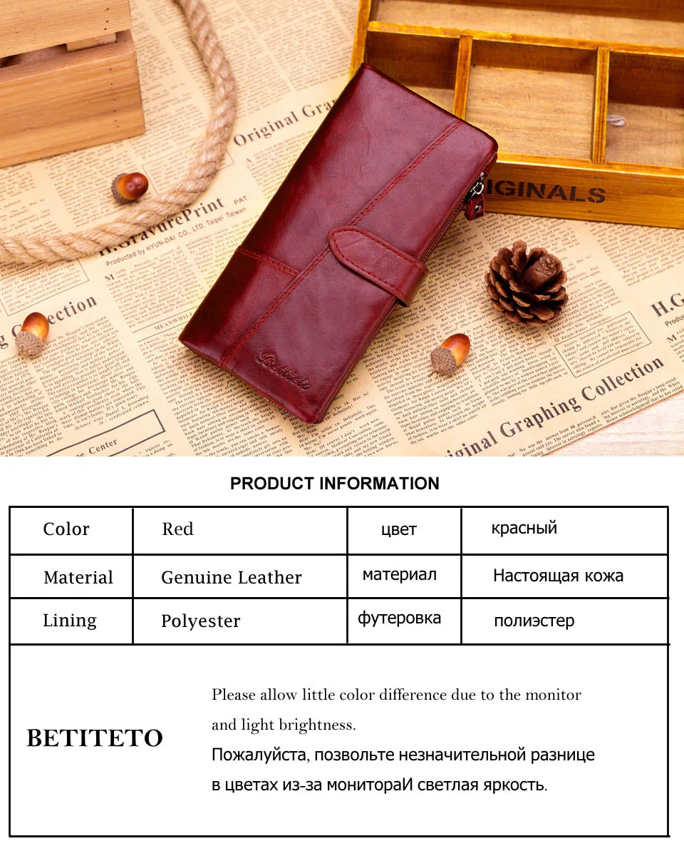 Бренд Betiteto, женский кошелек, натуральная кожа, кошелек для монет, женский, Ретро стиль, Carteras, удобный клатч, Portomonee Partmone Cuzdan