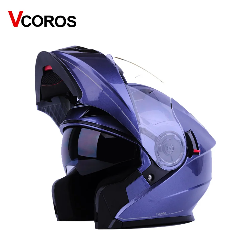 Vcoros флип Moto rcycle шлем Йема 927 модульная анфас Гонки Moto шлемы с внутренней солнцезащитный козырек объектив Moto rbike шлем