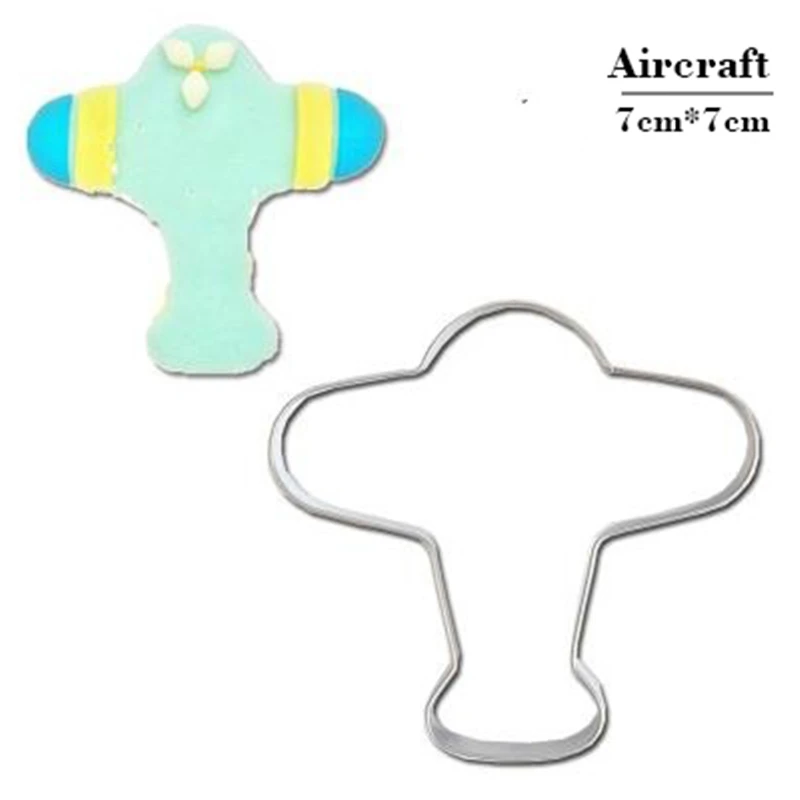 

Airplane Boy Birthday Party Decoration Cookie Cutter Mould Cake Decorating Tools Stainless Steel Fondant Gadget Kitchen Stamp