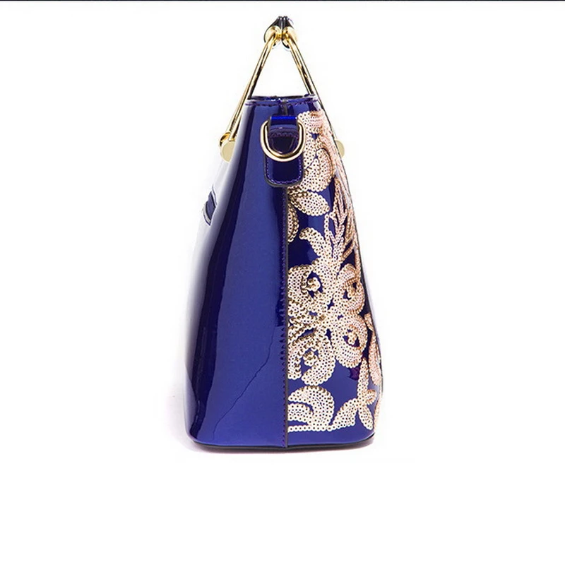 Mododiino Luxury Fashion Women Bag Embroidery Sequined Chain Patent Leather Famous Brand Shoulder Lady Messenger DNV0678 |