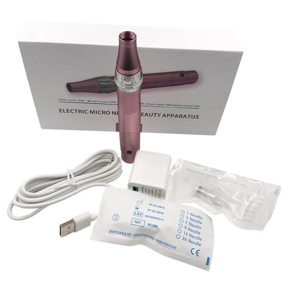 dermapenЭлектрическая Дерма устройств с MYM 12-контактный винт-наконечники игл очищающая для лица ролик Дерма пистолет шрам с микро иглами, Dr лица Красота аппарат