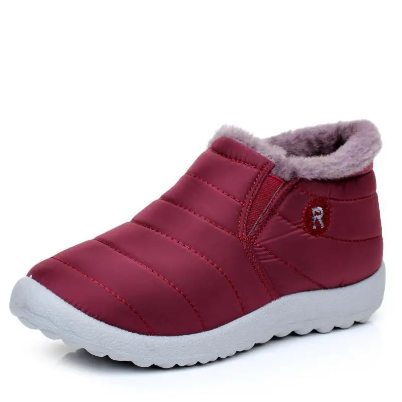 Водонепроницаемая женская зимняя обувь теплые ботинки унисекс на нескользящей