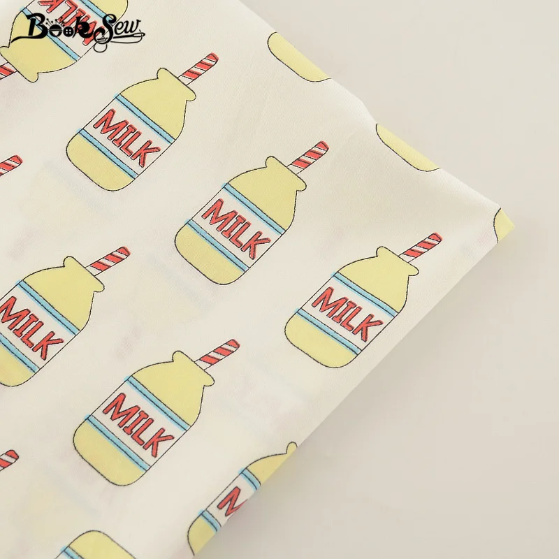 Booksew Новое поступление милый дизайн молока хлопок твил ткань домашний текстиль