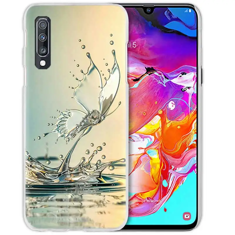 Бабочка чехол для samsung Galaxy A50 A70 A20e A40 A30 A20 A10 A8 A6 плюс A9 A7 Прозрачный жесткий чехол из ПК для телефона с цветочным узором Мандала - Цвет: 07