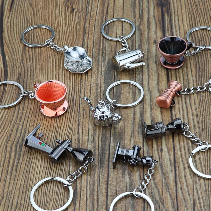 Cute Mini DIY Coffee Kitchenware креативные брелки для кухни посуда кольцо держатель брелок