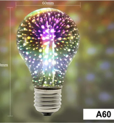 Красивая 3d-лампа blubs G95 ST64 A60 LOVE Diamond shape 3D 7 Вт E27 85-265 в красочная волшебная лампа