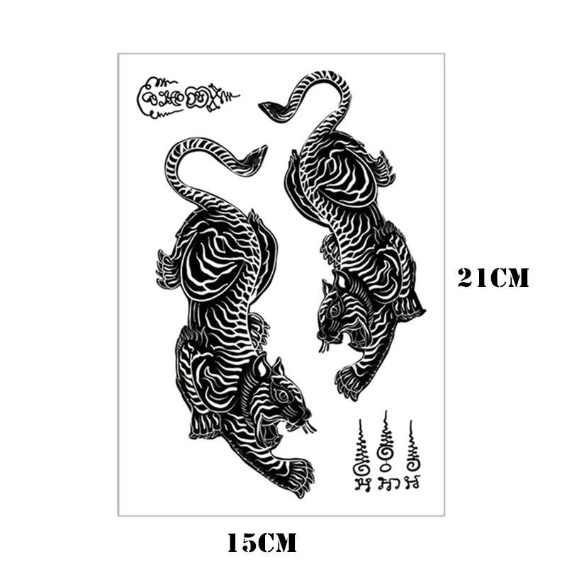 Китайский Новый год Тигра временная татуировка Стикеры 15*21 см флеш тату s