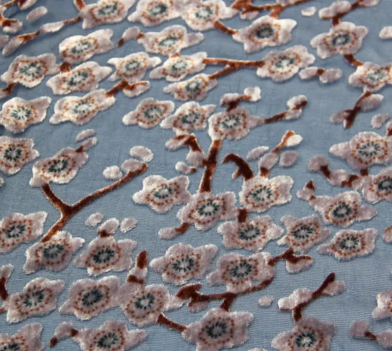 Флокированная Ткань cheongsam 115 см ширина цветок вышитая ткань свадебное платье украшение материал ткань