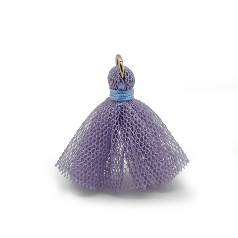 Оптовая цена 30 мм Мини сетчатая кисточка женское ожерелье серьги Очаровательная