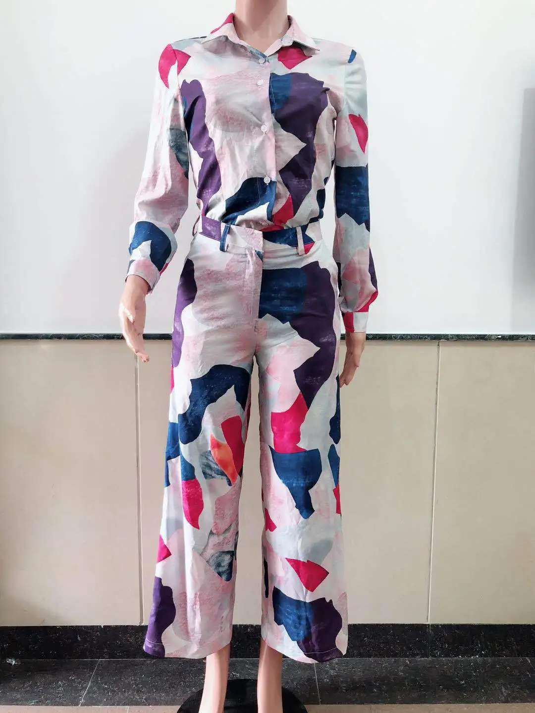 Новинка 2014 женские блузки на пуговицах с высоким отложным воротником рубашки