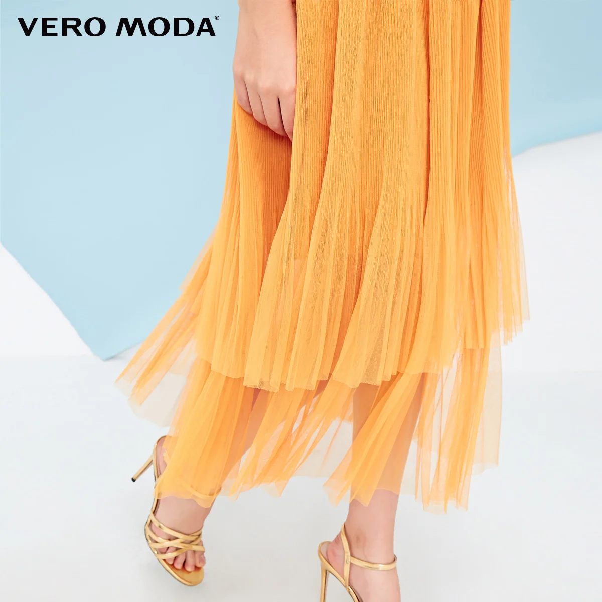 Vero Moda новые женские прозрачные Gauzy аккордеон костюм скольжения пляжное платье | 31837B517