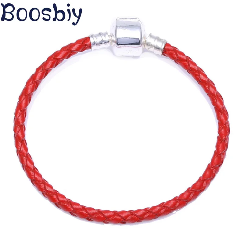 Boosbiy Горячая красочные кожаные цепи браслет с шармами оригинальные бусины бренд браслет ювелирные изделия подарок для женщин ювелирные изделия подарок