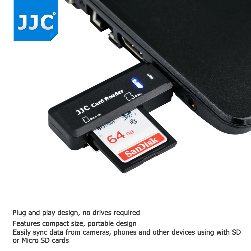 JJC адаптер для чтения карт памяти камеры 5 Гбит/с USB 3 0 SD/Micro SD/TF/SDHC/SDXC Для