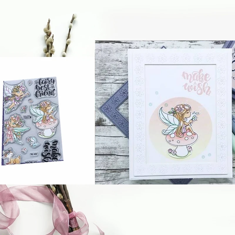 

Flower Fairy Clear Silicone Stamp Transparent DIY Scrapbooking Card Album Making Crafts DIY Embossing Stencil New 2019