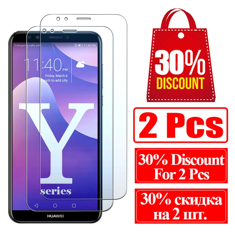 Защитное стекло для huawei y6 prime 2018 y7 y9 y3 y5 2017 hauwei y 6 6y на huawey y6ii y5ii ii закаленное