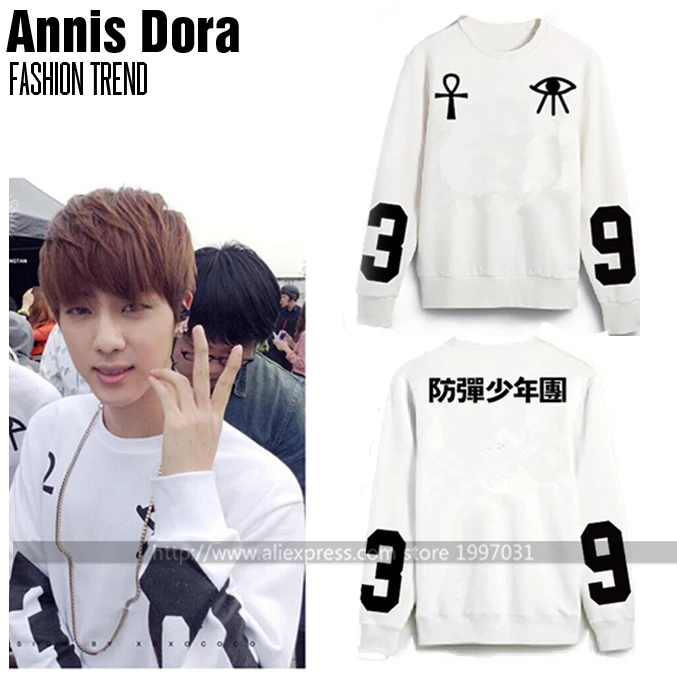 KPOP Bangtan мальчики Рэп монстр V J надеюсь Jin Суга Цзиминь Чжон Кук 93 39 глаз Crewneck
