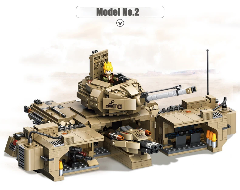 WW2 Военная серия тяжелый танк строительные блоки преобразования армейский