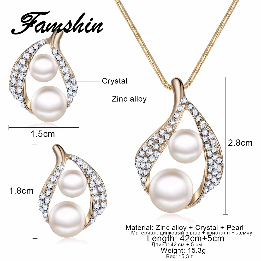 FAMSHIN 2018 Bijoux Роскошные двойные ювелирные изделия из искусственного жемчуга для