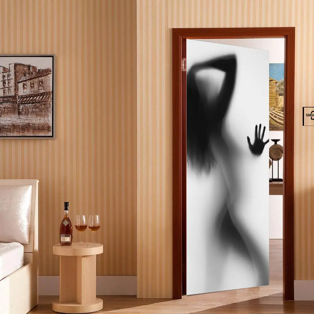 Привлекательный 3D плакат из ПВХ для женщин водостойкая наклейка на всю дверь