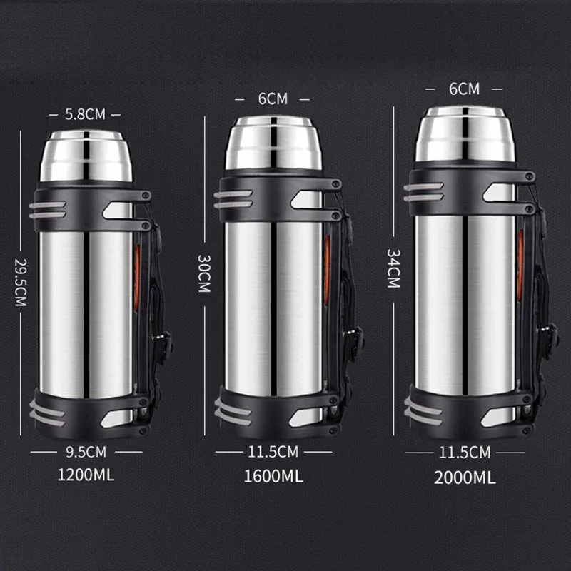 Переносные Спортивные вакуумные колбы 1 2l/1 6l/2L термос бутылка для горячей воды и