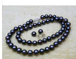 Свадебные женские милые очаровательные ювелирные изделия 10-11 мм Черный