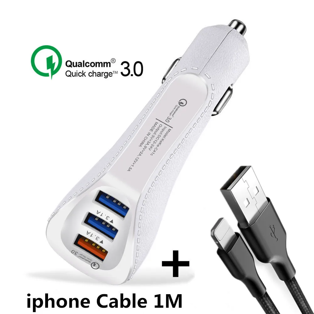 QC3.0 3 порта USB Автомобильное зарядное устройство 3.1A мобильный телефон Быстрая автомобильная зарядка Универсальный адаптер для iphone samsung huawei Xiaomi автомобильные зарядки