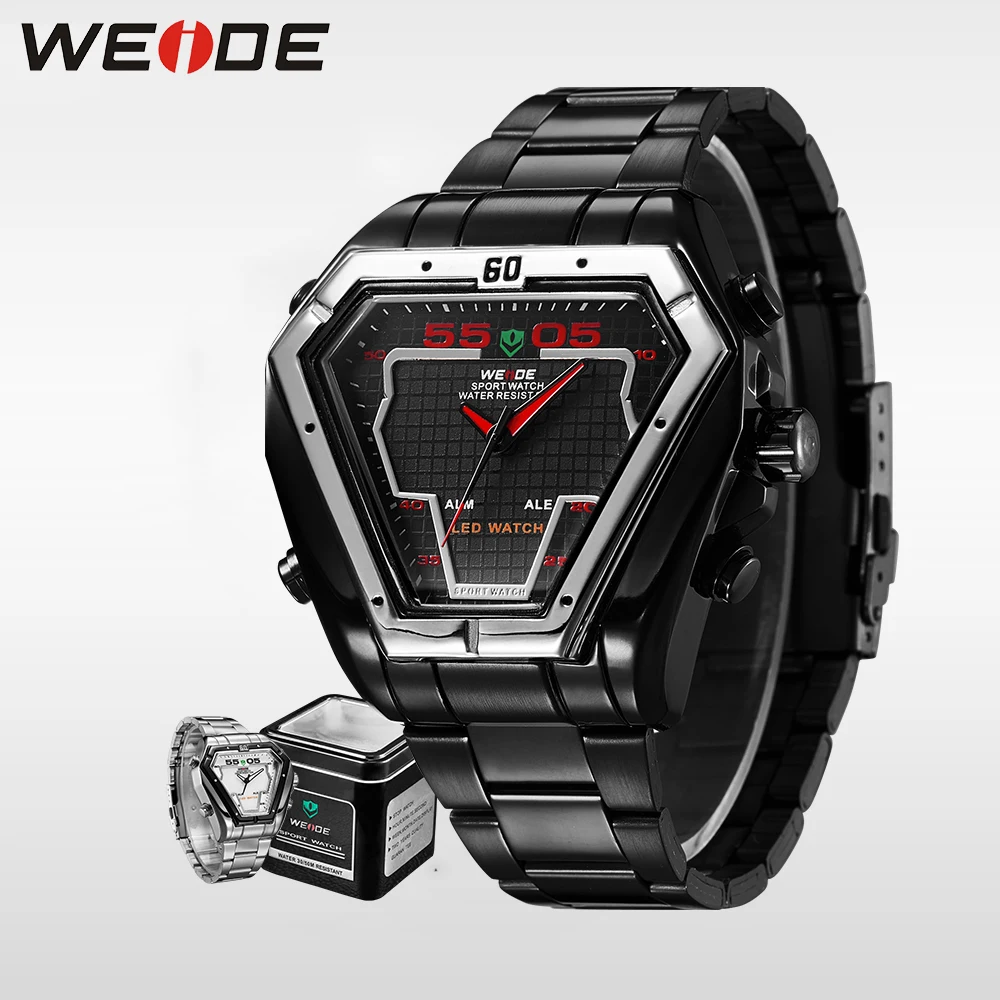 WEIDE Роскошные спортивные цифровые часы Для мужчин Элитный бренд высшего качества