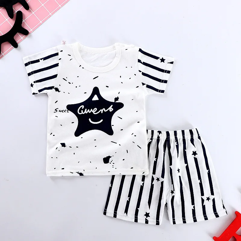 Детская одежда лето 2019 футболка для малышей костюм из двух предметов хлопковая