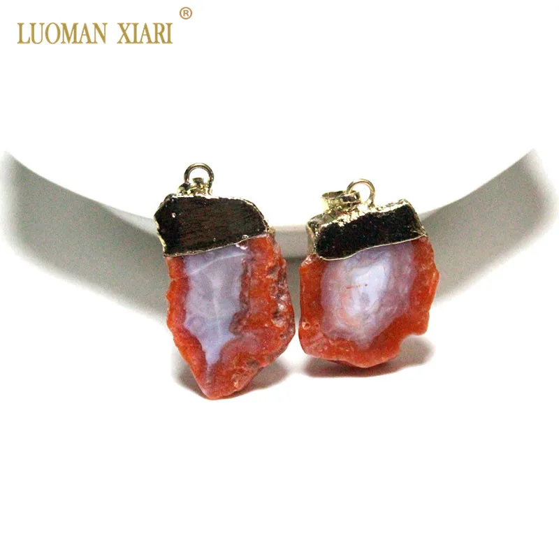 Оптовая продажа натуральный красный Агаты каменный Шарм Подвеска золотое
