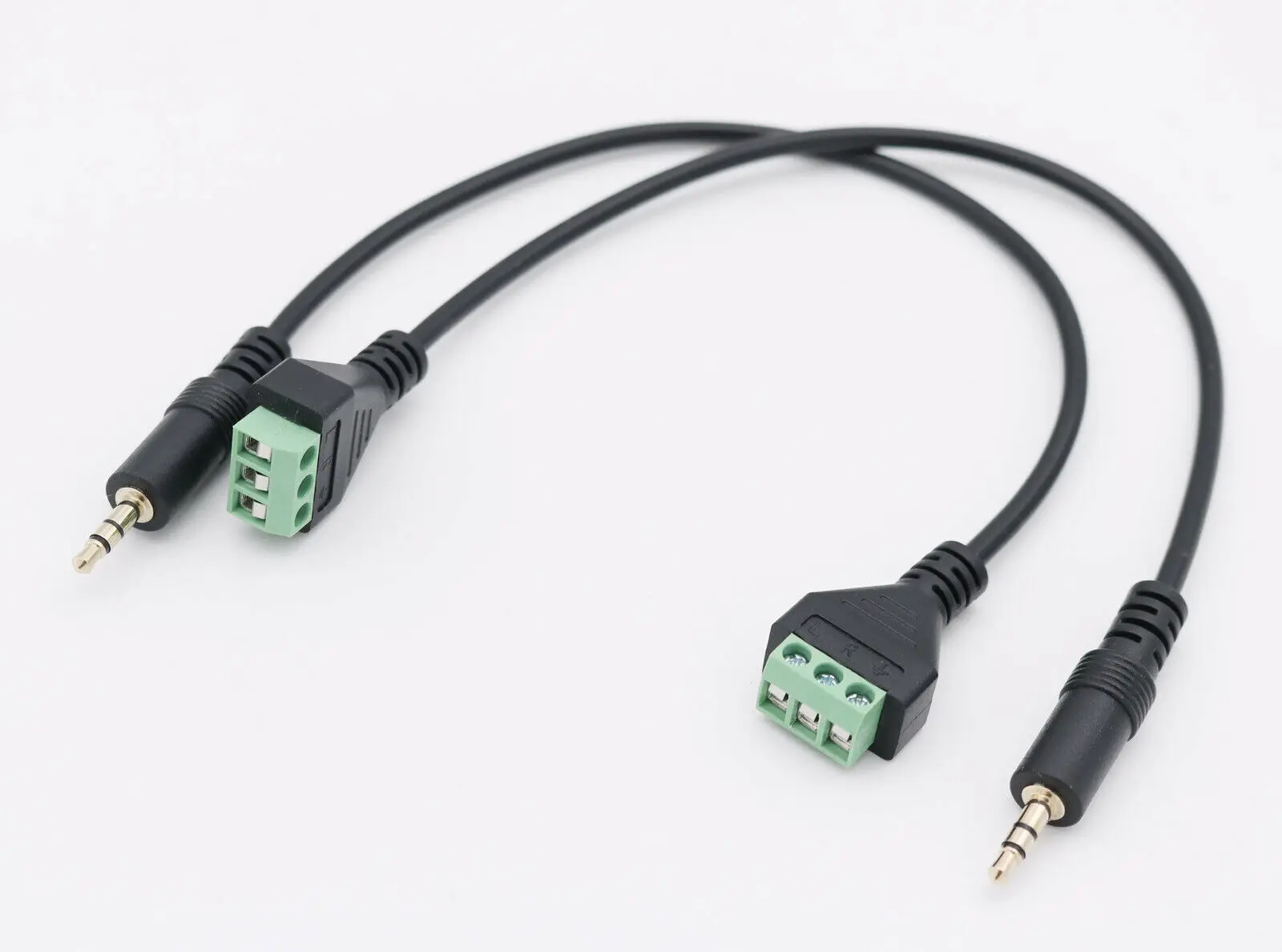 

1pcs 3.5mm 1/8" Stereo TRS Male To AV Screw Video Balun Terminal Adapter Cable