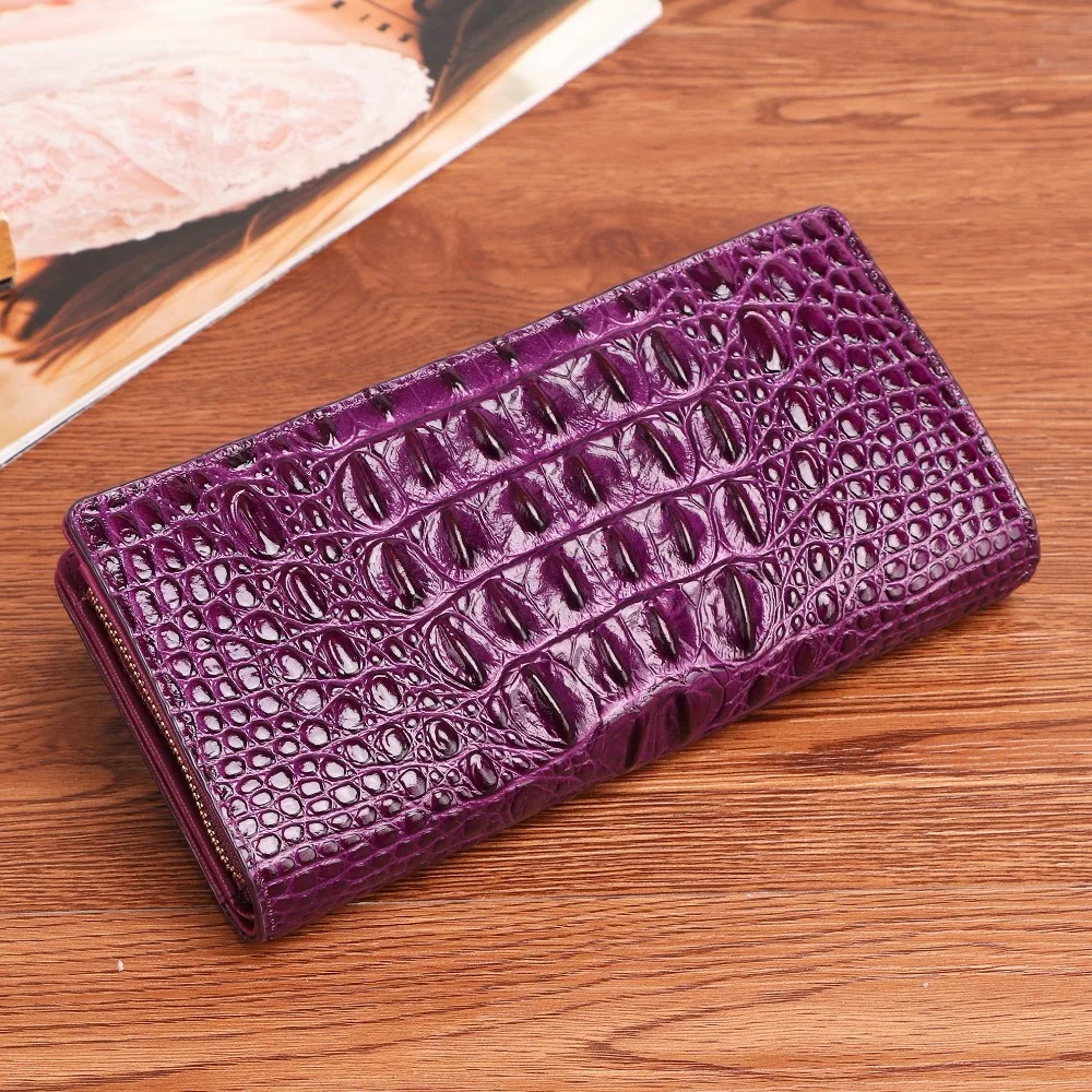 Высококачественный мужской кошелек с натуральным 3D тиснением из крокодиловой