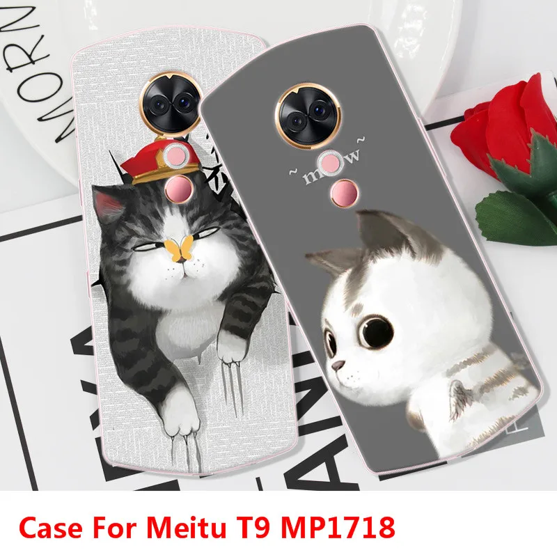 С милым рисунком кота с героями мультфильмов Fastion чехол для Meitu T9 MP1718 ТПУ задняя