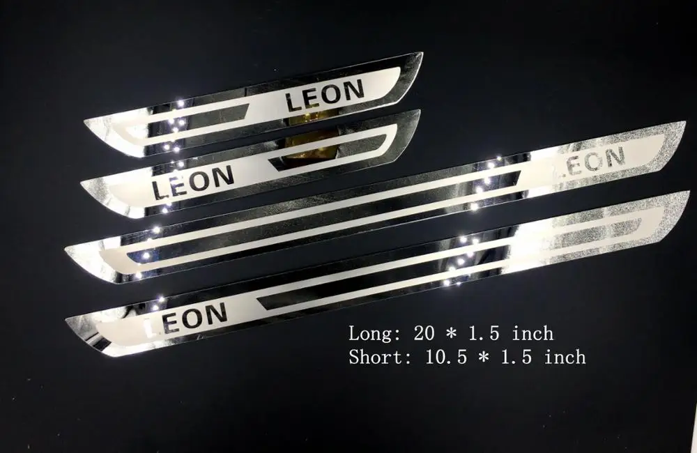 Новинка чехол для Seat Leon 2011 2015 накладка из нержавеющей стали на порог автомобиля 4
