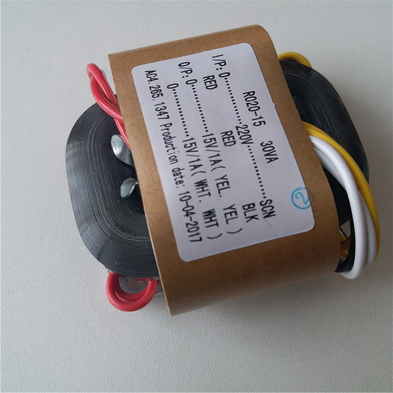 R трансформатор с сердечником 220VAC 30VA 2*9 V/12 V/15 V/18 V/24 V Одиночный 32V с экранированным выходом для декодирования DAC