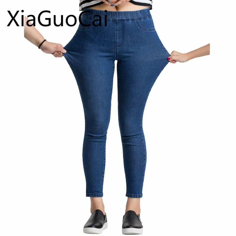 

Женские джинсовые брюки размера плюс, 4xl, 5xl, 6xl, синие, студенческие, тонкие, стрейчевые, хлопковые, повседневные, прямые поставки, Lu2, 35