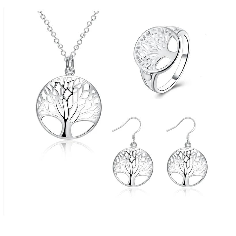 Женский ювелирный комплект из колье и серёг серебра 925 пробы|Ювелирные наборы| |