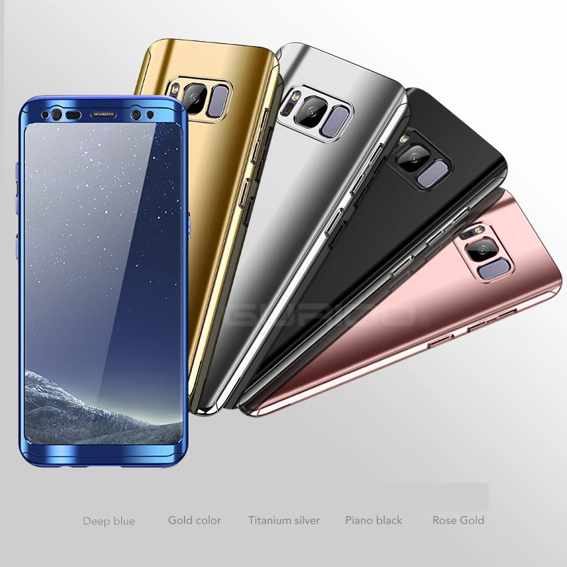 360 Degree Plating Mirror Case For Samsung S8 S9 Plus Full Body Protection Hard Galaxy S7 Edge Note 8 Free Film |
