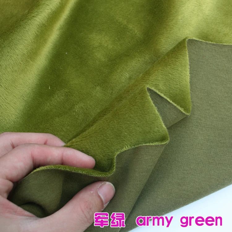 Армейская хлопковая Полиэстеровая велюровая трикотажная ткань Роскошная