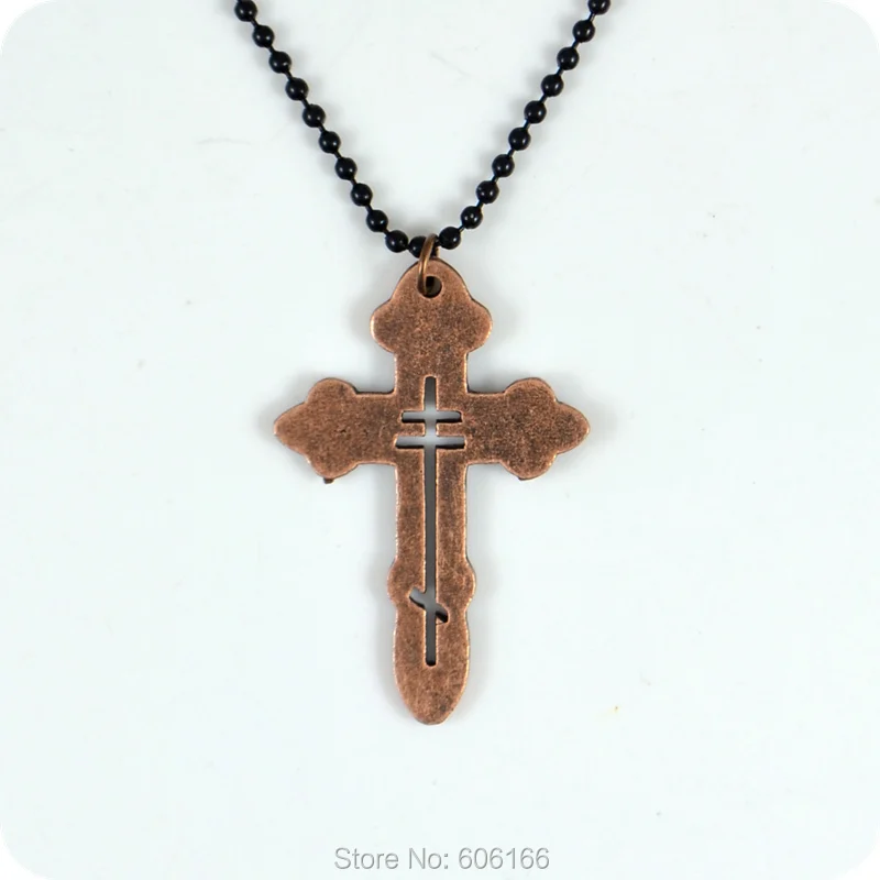 Новый ортодоксальный крест ожерелье из сплава с подвеской и шариками модные
